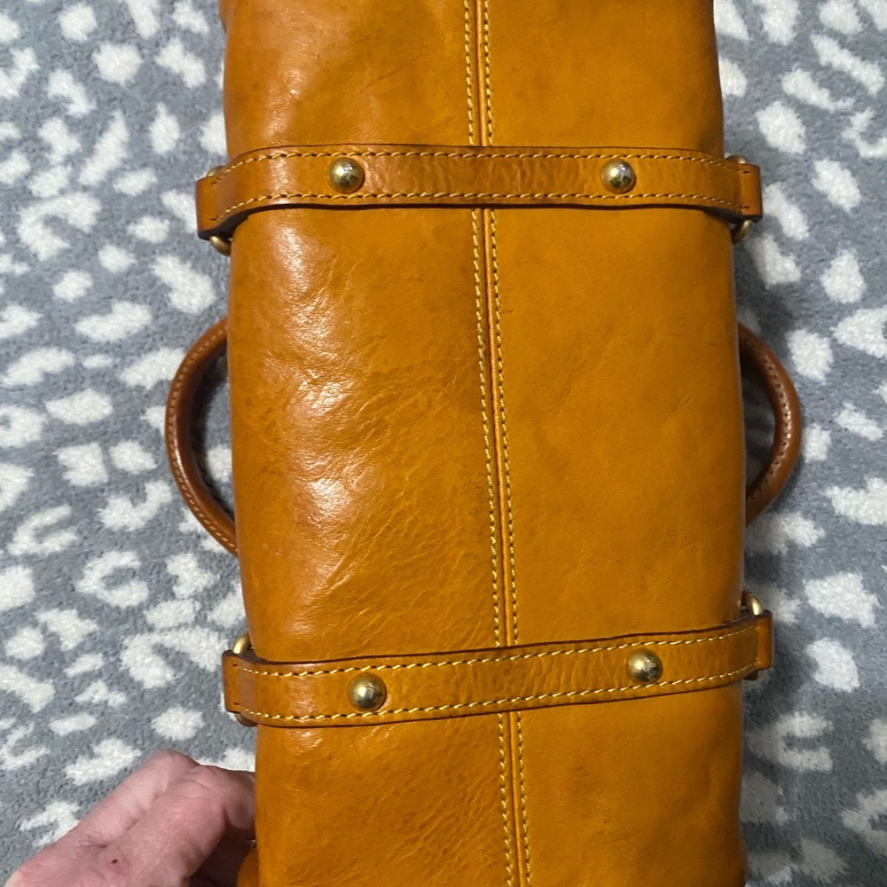 Dooney & Bourke Rich Tan Leather Satchel - Picture 7 of 7